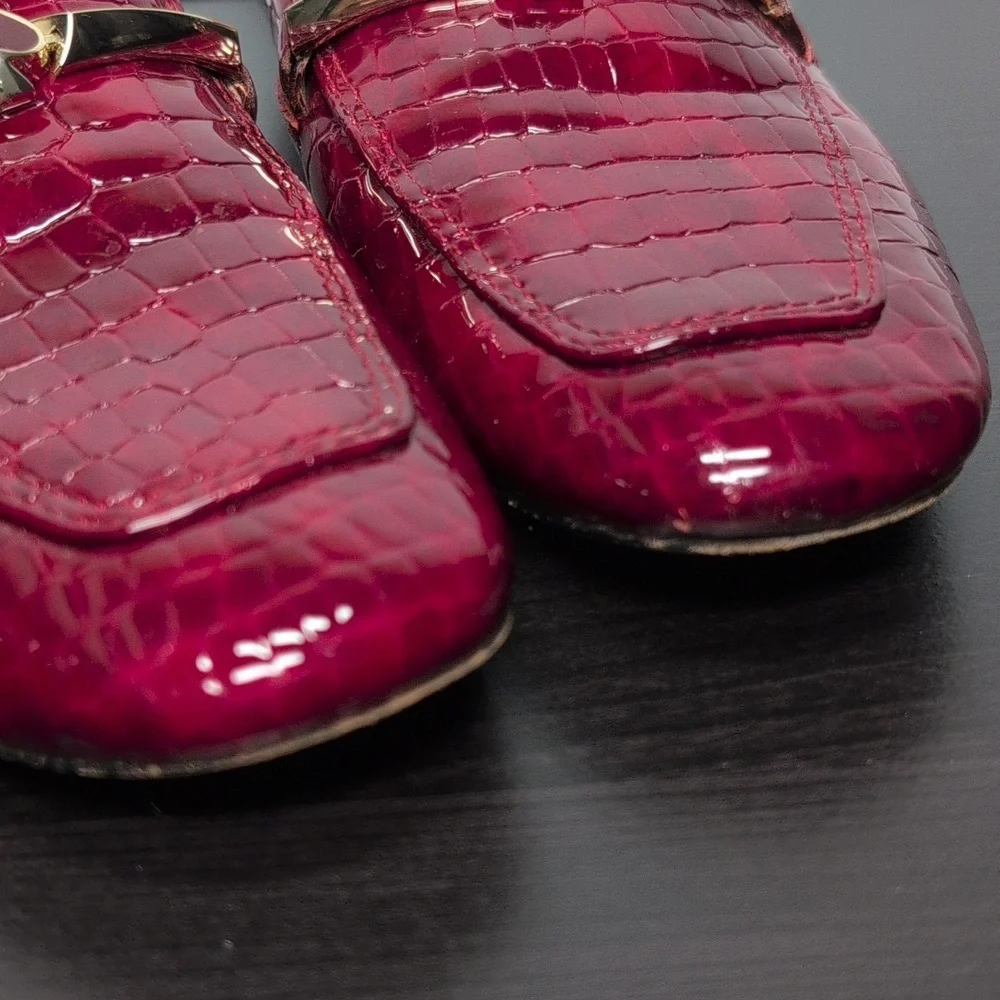 Kate Spade New York Lana Croc-embossed red loafers woman's size 7.5 - Picture 15 of 16